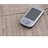   Mobile Phones, Newspaper, Stock Price, Palmtop