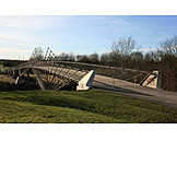   Brücke, Fußgängerbrücke, Gelsenkirchen, Mechtenbergbrücke