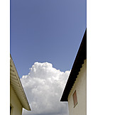   Wolke, Haus, Dach