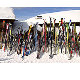   Tourism, Snowy, Skis, Chalet
