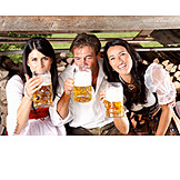   Drinking, Celebrations, Oktoberfest, Bavarian, Friends
