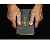   Hand, Praying, Bible, Religious