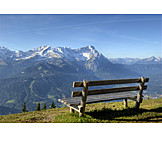   Alpen, Bank, Aussichtspunkt, Holzbank, Rastbank