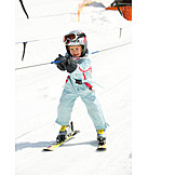   Girl, Winter sport, Skiing, Ski lift