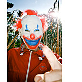   Threaten, Clown, Humor & bizarre, Clowns mask