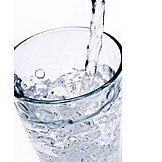   Wasser, Eingießen, Wasserglas
