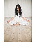   Junge frau, Yoga, Meditieren