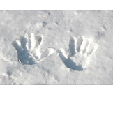   Winter, Snow, Hand print
