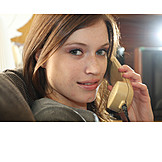   Young woman, On the phone
