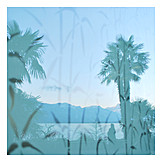   Reflection, Palm, Glass panel