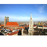   City view, Town hall, Frauenkirche, Munich