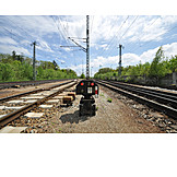   Bahnstrecke, Eisenbahnschienen, Stoppsignal