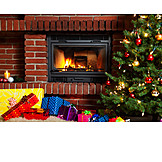   Christmas, Christmas eve, Christmas present, Fireplace