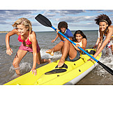   Teenager, Fun & happiness, Summer, Friends, Kayak, Clique