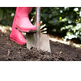   Gartenarbeit, Graben, Spaten, Umgraben, Mutterboden