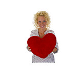   Young Woman, Valentine, Heart Pillow
