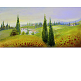   Paintings, Tuscany, Countryside painting