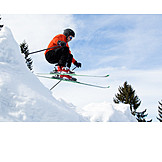   Skifahrer, Skispringen, Freeskiing