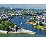   Koblenz, Deutsches eck, Moselmündung