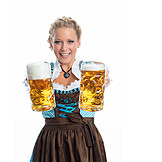   Young woman, Beer, Stein, Oktoberfest