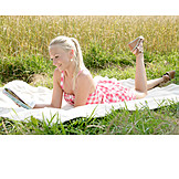   Young Woman, Leisure, Summer, Reading