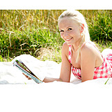   Young Woman, Leisure, Summer, Reading