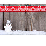   Hintergrund, Weihnachten, Holz, Schneemann, Stoffband
