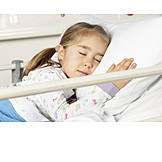   Child, Girl, Sleeping, Patient, Hospital Bed