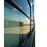   Glasfassade, Parkdeck, Fensterscheibe