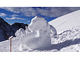   Schneeskulptur, Schneefigur, Klausberg