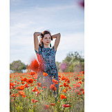   Woman, Poppy fields