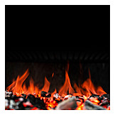   Flame, Glut, Charcoal grill