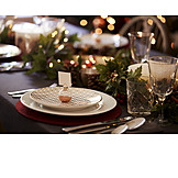   Tischgedeck, Weihnachtsessen, Tischkarte