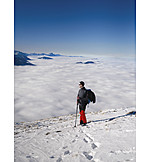   Bergsteiger, Nebeldecke, Schafberg, Berwanderung