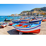   Beach, Fishing boat, Palermo
