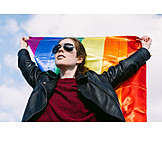   Demonstration, Homosexual, Rainbow flag