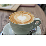   Milchschaum, Herzform, Cappuccino, Latte art