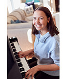   Teenager, Happy, Piano, Piano Playing