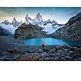   Gebirge, Gebirgssee, Patagonien, Reisender