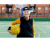   Senior, Smiling, Cool, Portrait, Basketball